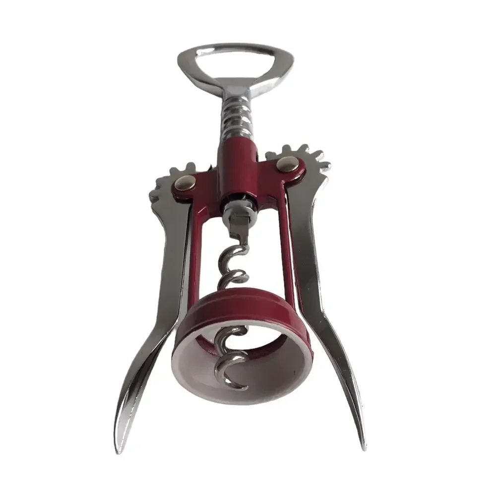 Corkscrew Wine Opener Metal Red Silver Bar Cart Serving Tool Barware Home Gift